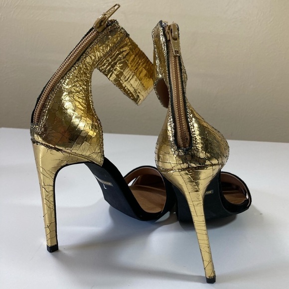 JEFFREY CAMPBELL black & gold ankle wrap pumps 7 - Picture 6 of 14